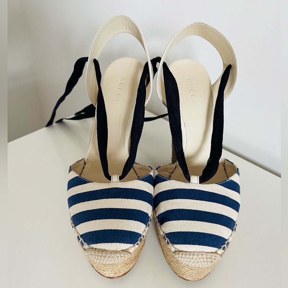 NEW IN BOX GUCCI WEDGE ESPADRILLES - Picture 7 of 12